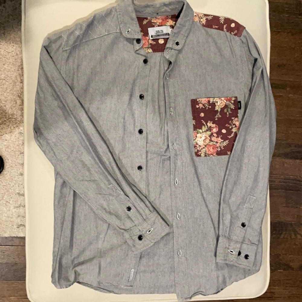 Floral Accent Button Down